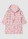 Pink floral organic cotton hooded bathrobe for baby girl_0
