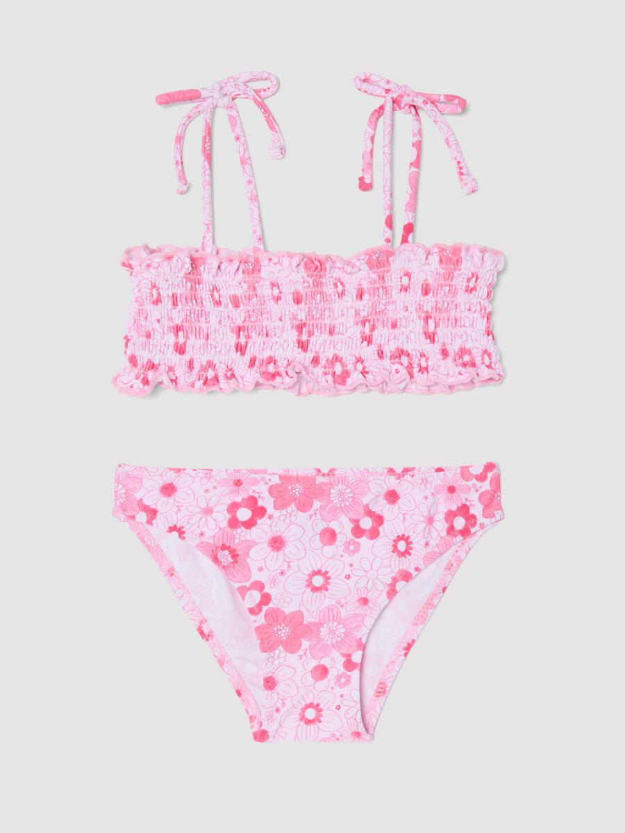 Pink floral stretch bikini_0