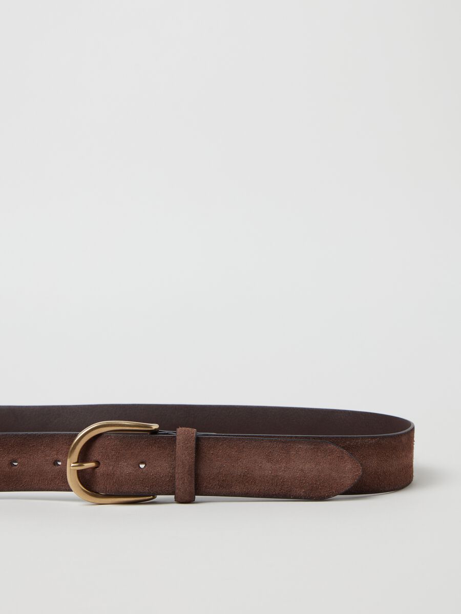 Suede leather belt_0