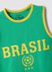 Sleeveless green stretch cotton T-shirt with 'Brasil' print_1