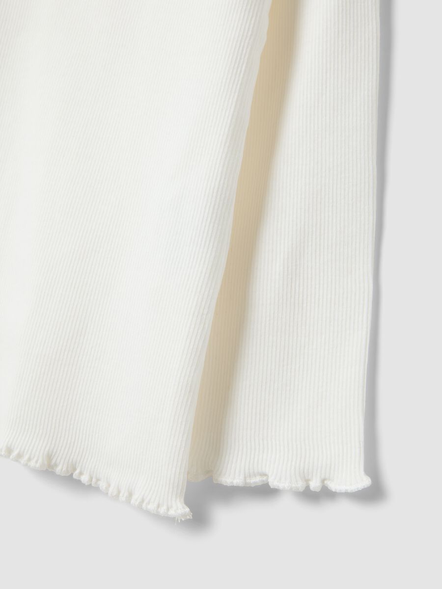 White ribbed organic stretch cotton crew-neck top_2