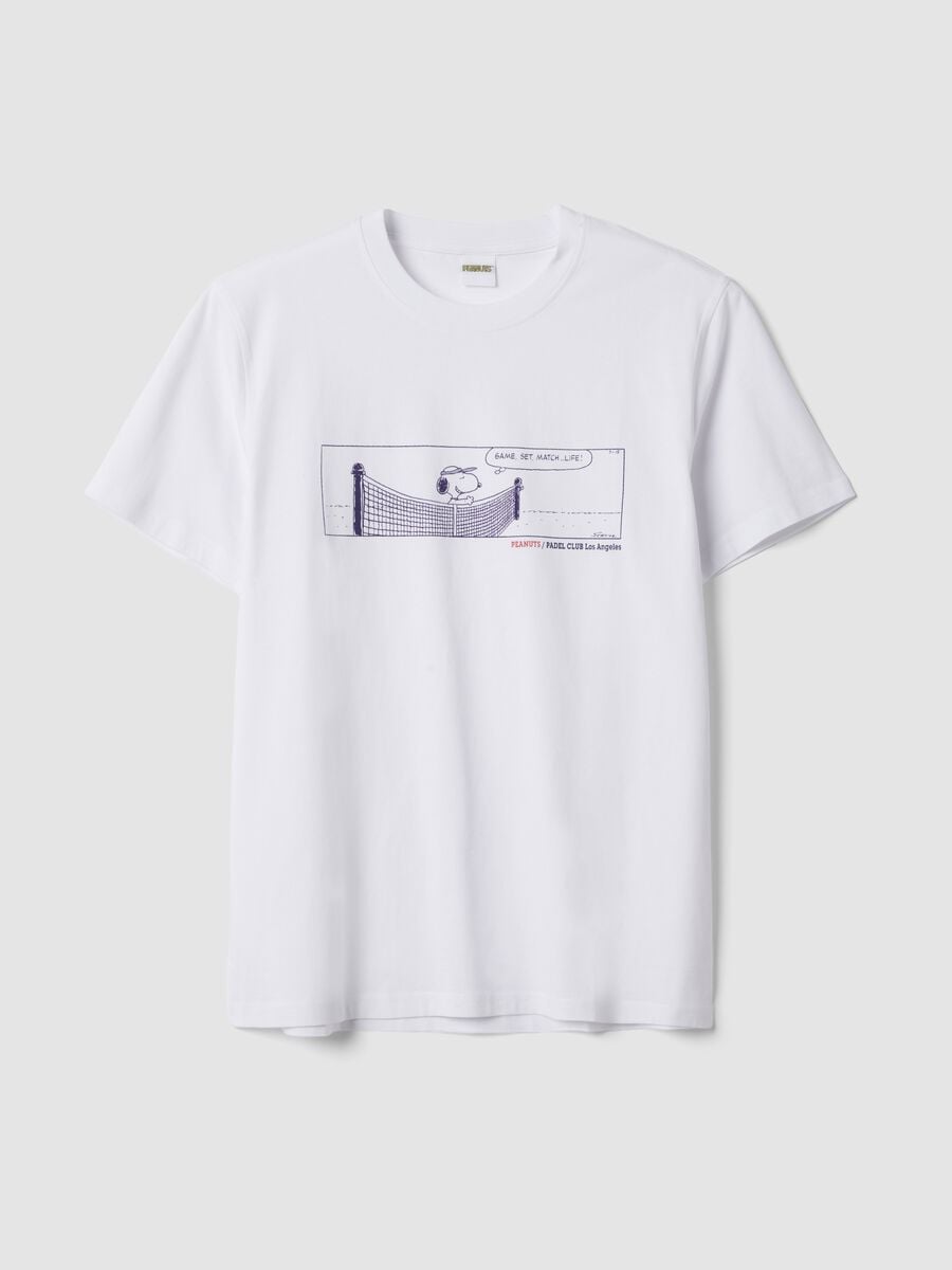 White pure cotton T-shirt with front print_4