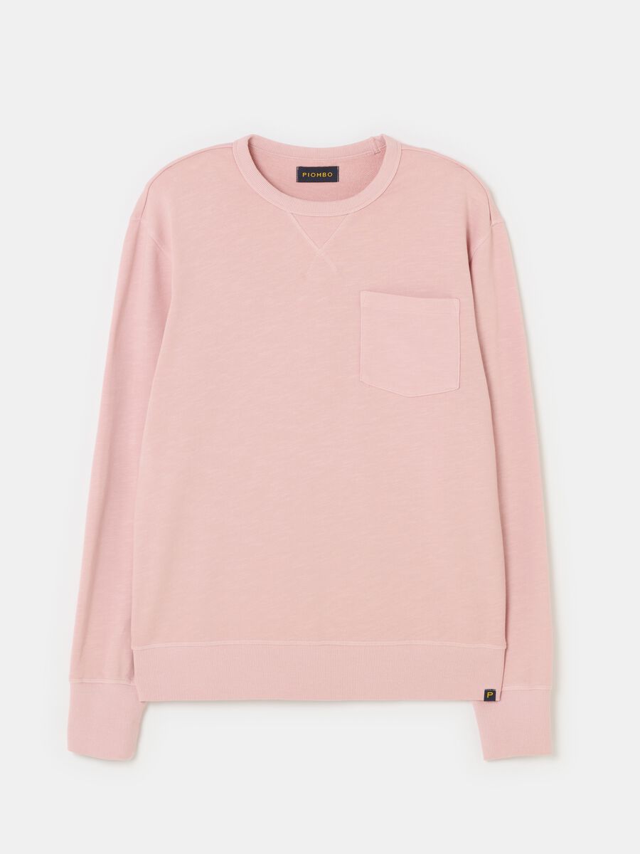 Sweatshirt with round neck and V detail_3
