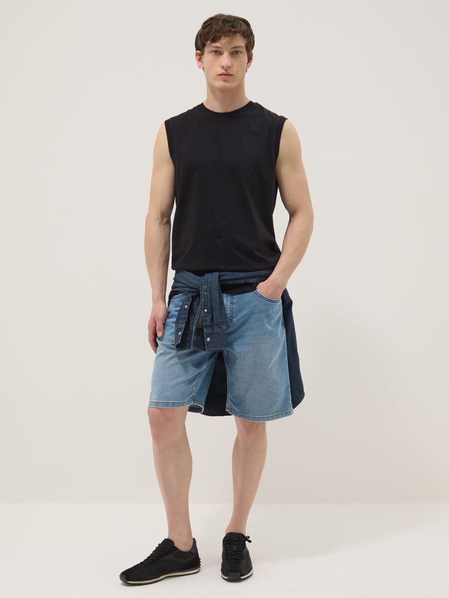 Black pure cotton vest_2