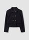Blue double-breasted stretch viscose blazer with gold-tone buttons_0