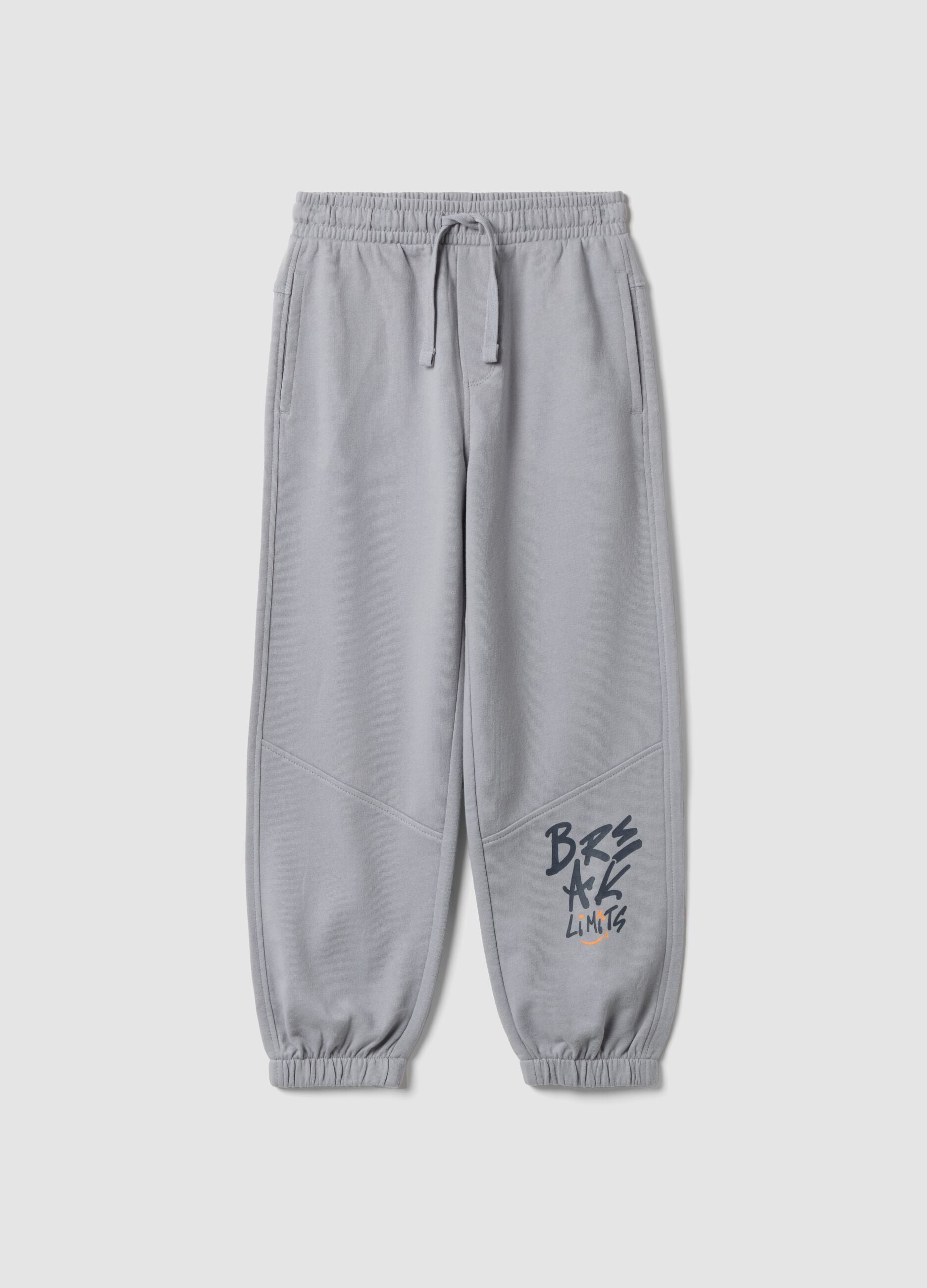 Graue Joggerhose aus reiner Baumwolle