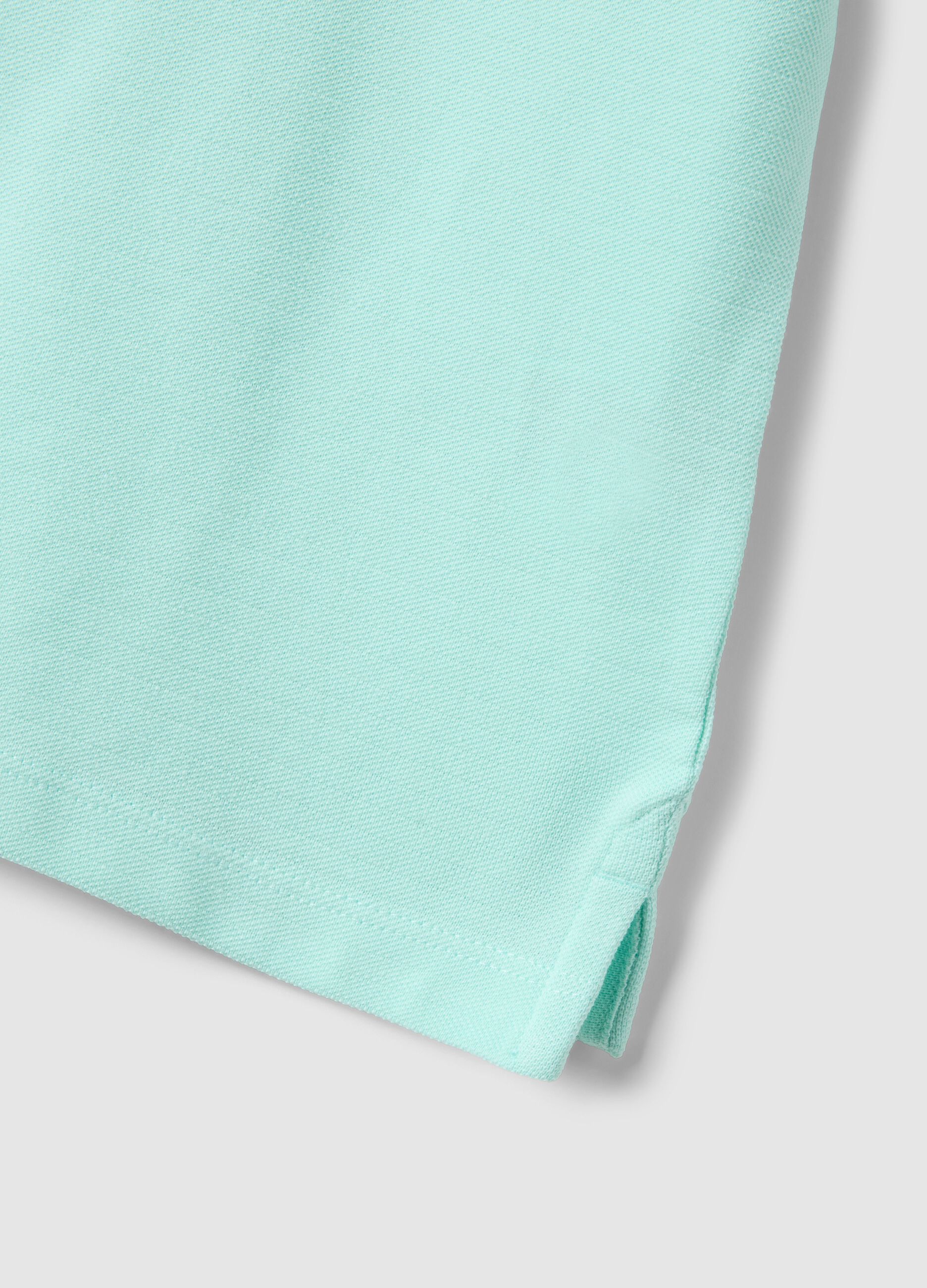 Children's regular fit green pure cotton polo