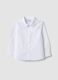 Camicia bianca in puro cotone con collo classico e taschino per bimbo_0
