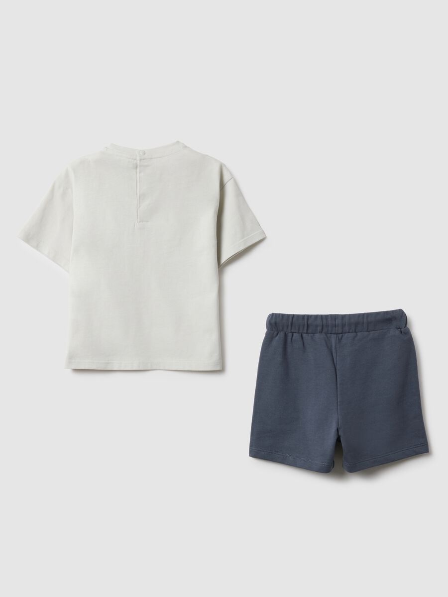 Multicolour pure cotton t-shirt and shorts set for regular fit boys_1
