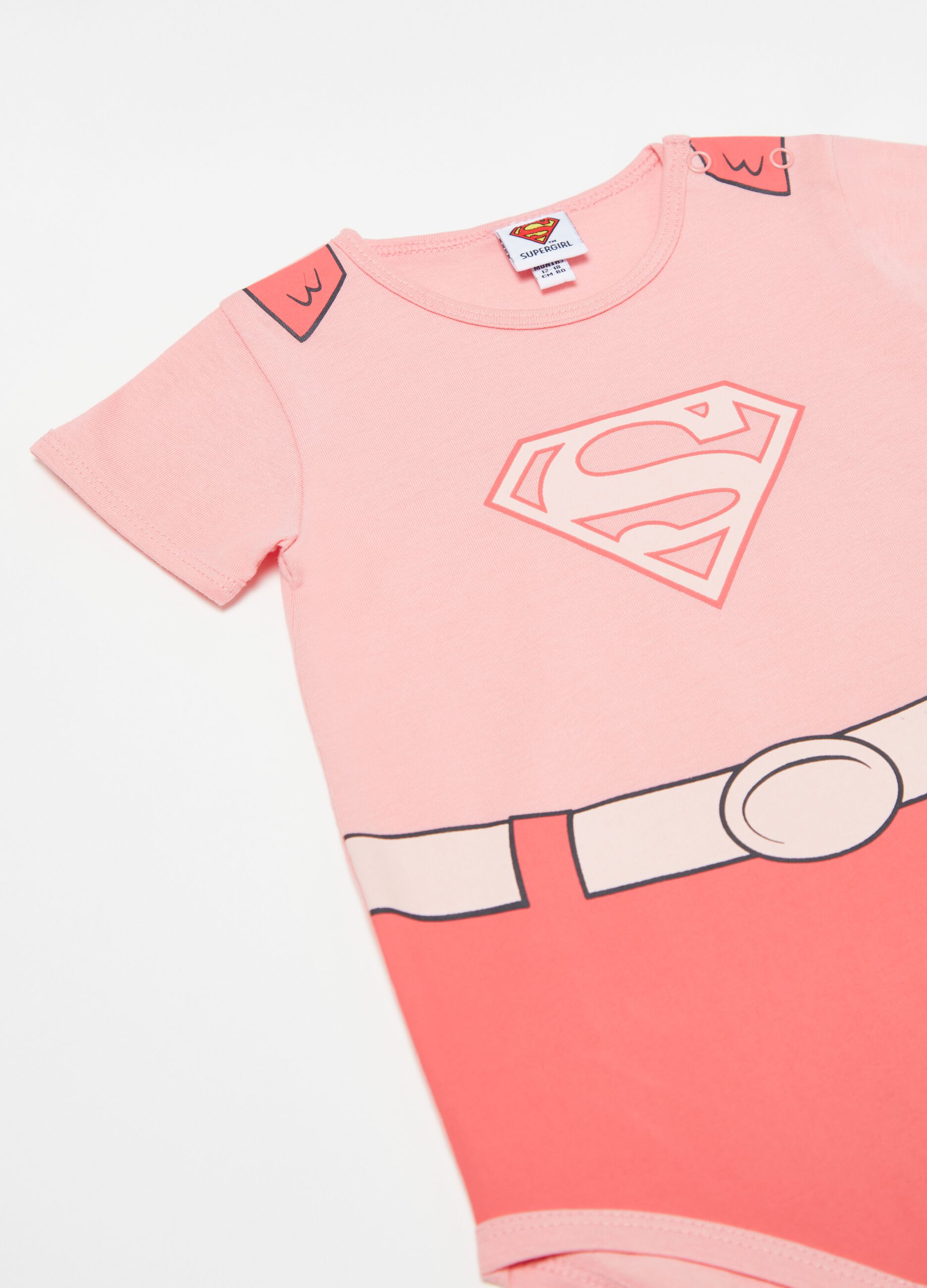 Cotton bodysuit with Supergirl print