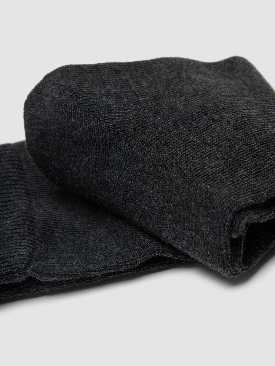 Five-pack of grey mid-calf socks in stretch organic cotton_2