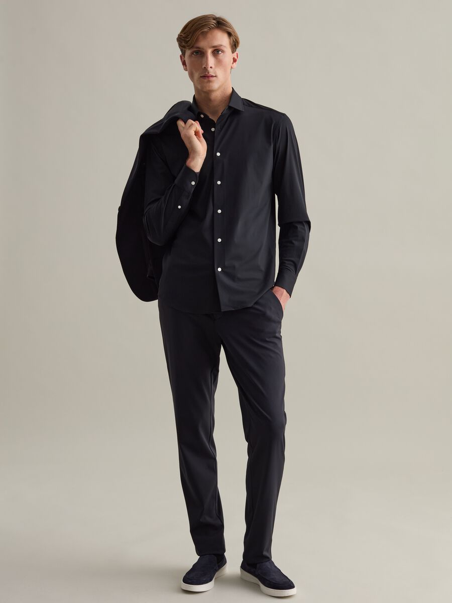 Contemporary easy-iron shirt in technical fabric_1