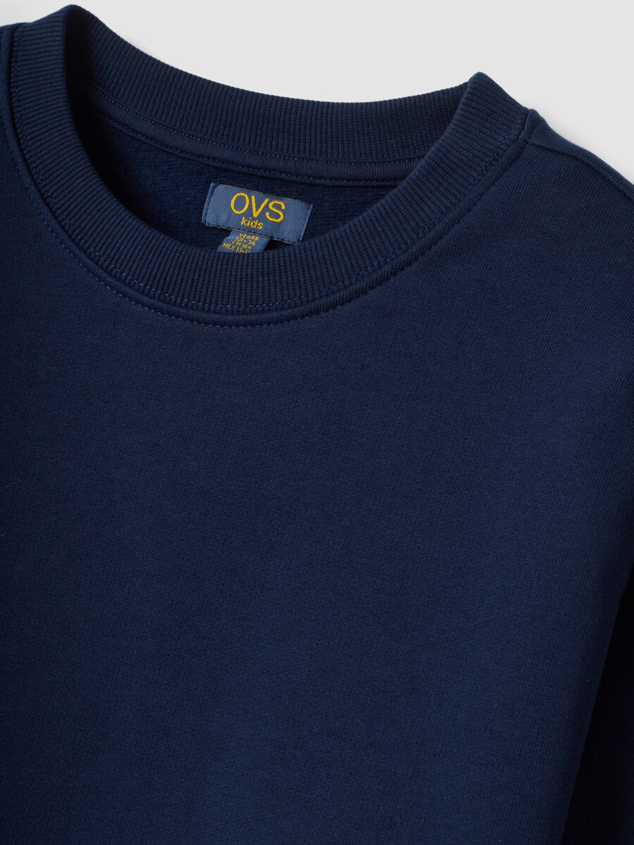 Navyblaue Sweatshirt aus reiner Bio-Baumwolle mit Rundhalsausschnitt_2