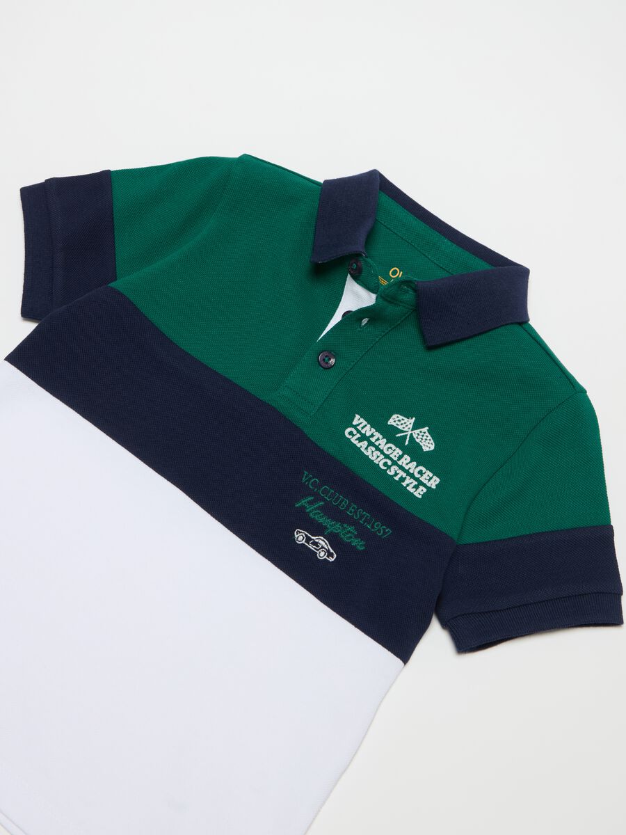 Piquet polo shirt with lettering embroidery_2