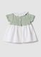 Baby girl's multicolour pure cotton dress with ruffle collar_1