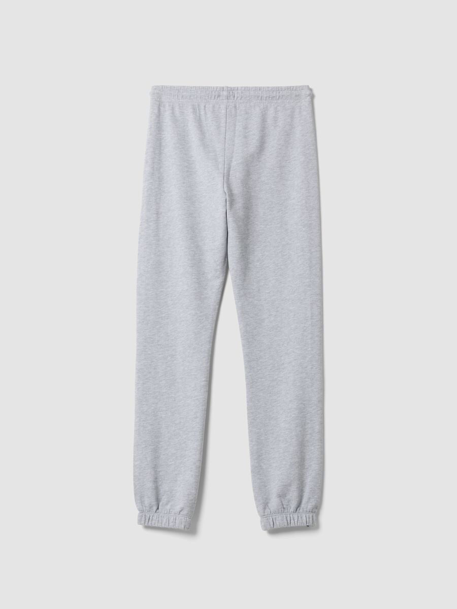 Pantaloni jogger grigi in puro cotone_1