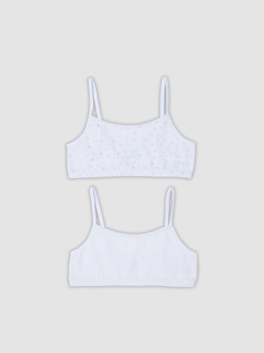 2-pack of white organic stretch cotton bralettes for girls_0