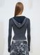 Gerippter Strick-Hoodie in Vintage-Grau_3