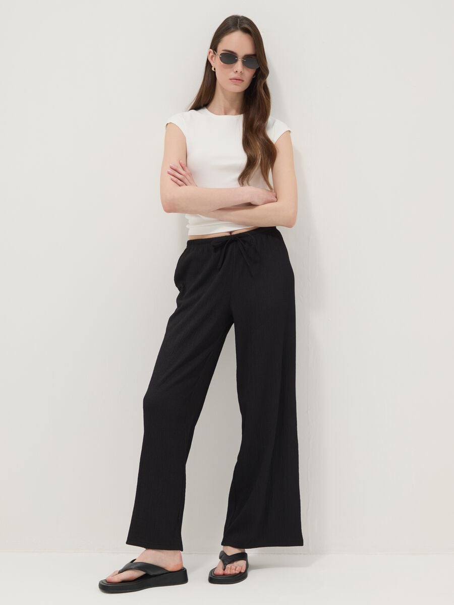 Schwarze Wide-Leg-Jogginghose_1