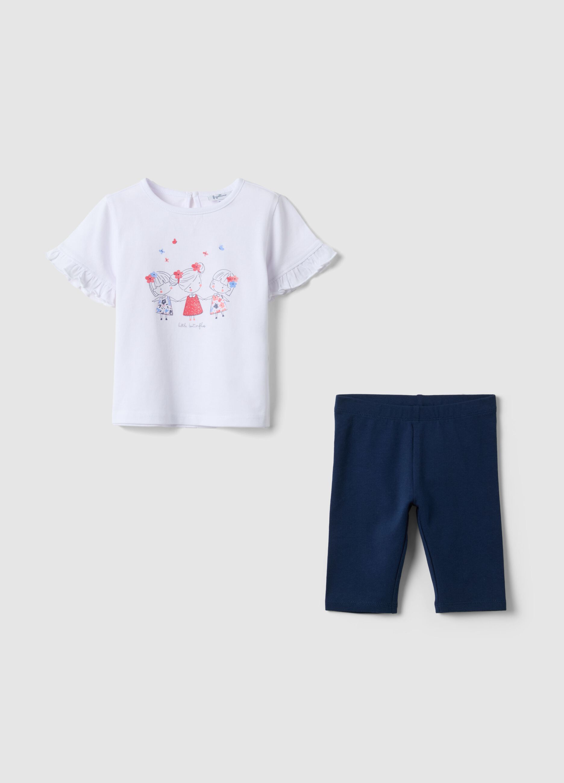 Girls' multicolour pure cotton set regular fit