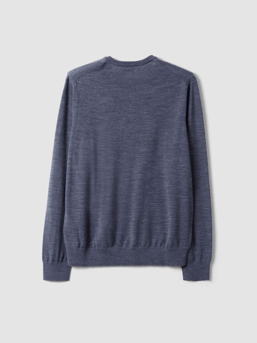 Grey crew-neck pure merino wool jumper, regular fit_6