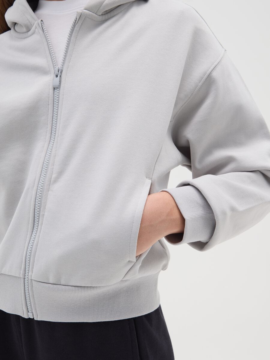 Girls' grey pure cotton sweatshirt regular fit_2