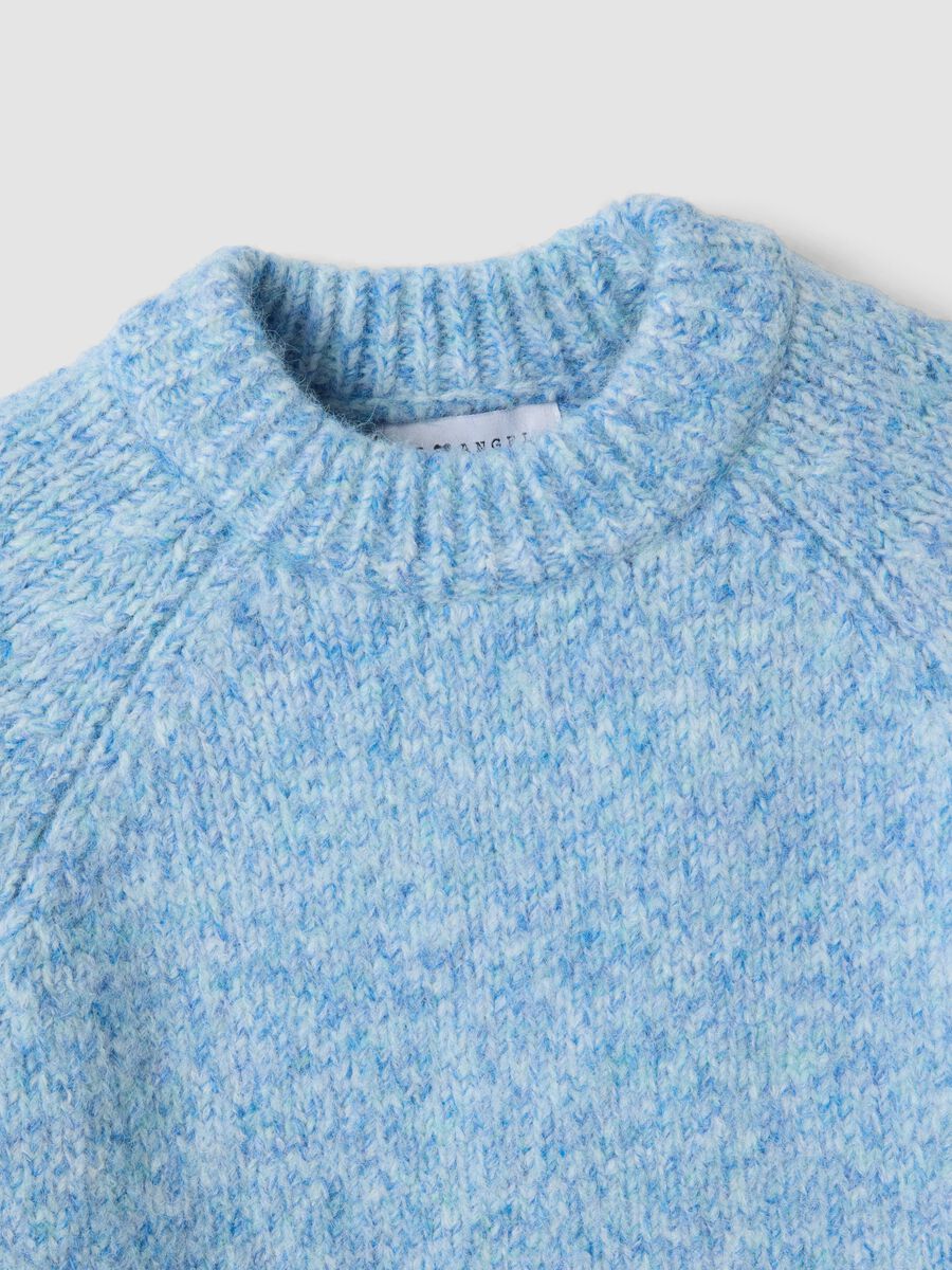 Blue stretch wool crew-neck jumper_1