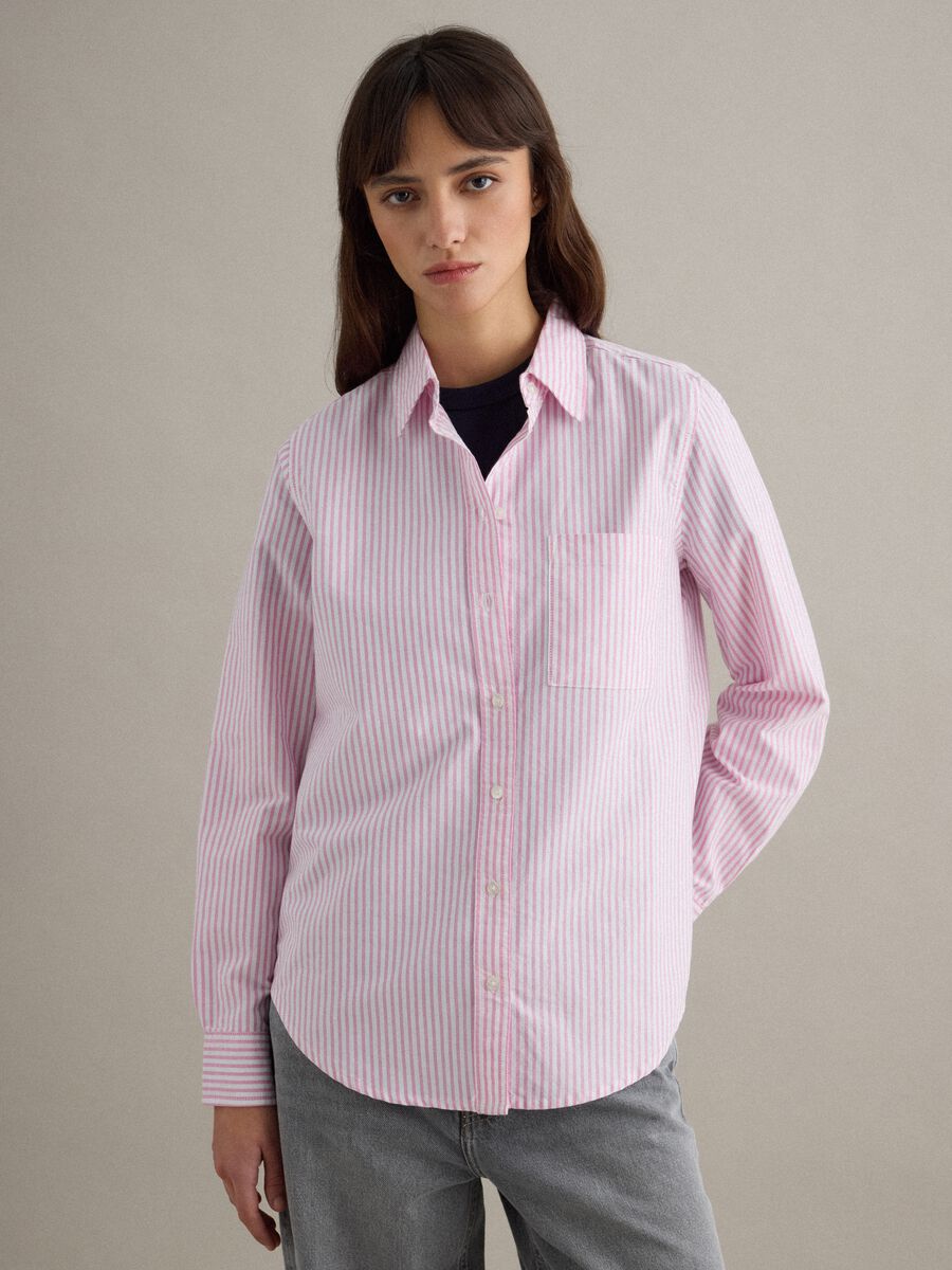 Multicolour striped pure cotton long-sleeve shirt, regular fit_1