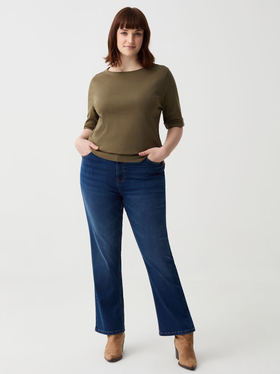Curvy straight-fit stretch jeans_0