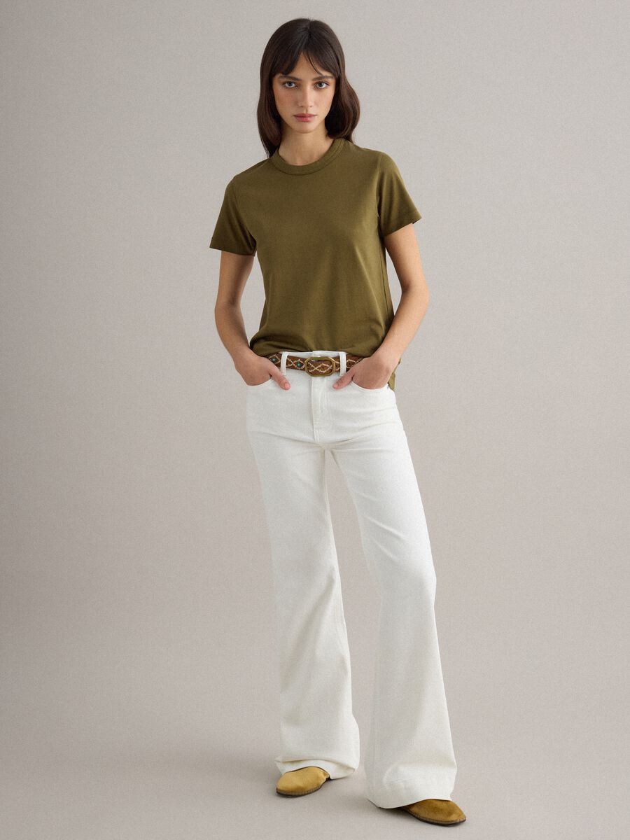 Gr&uuml;nes T-Shirt aus reiner Baumwolle mit Rundhalsausschnitt, Regular Fit_2