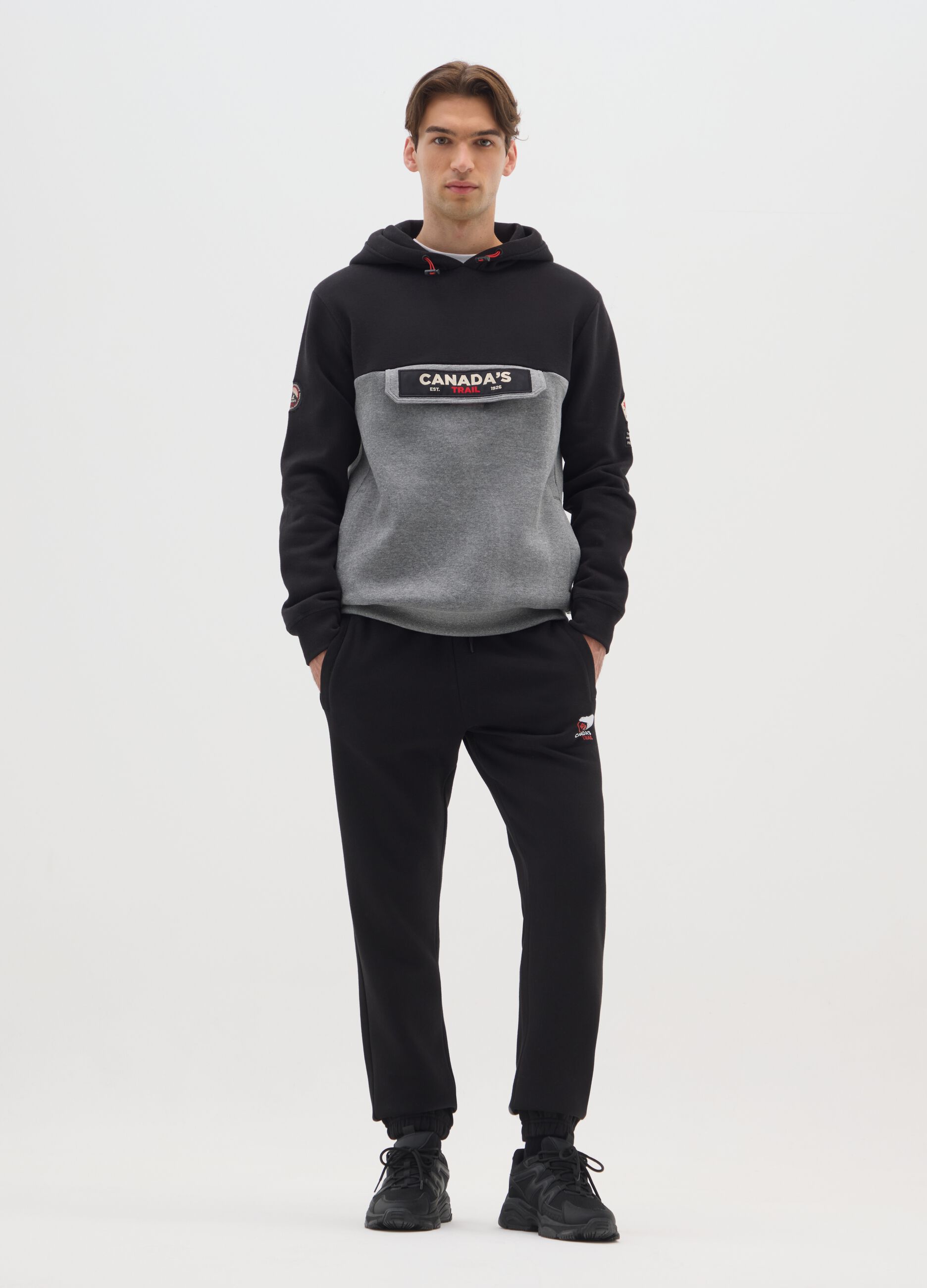 Black Cotton Blend Jogger Pants