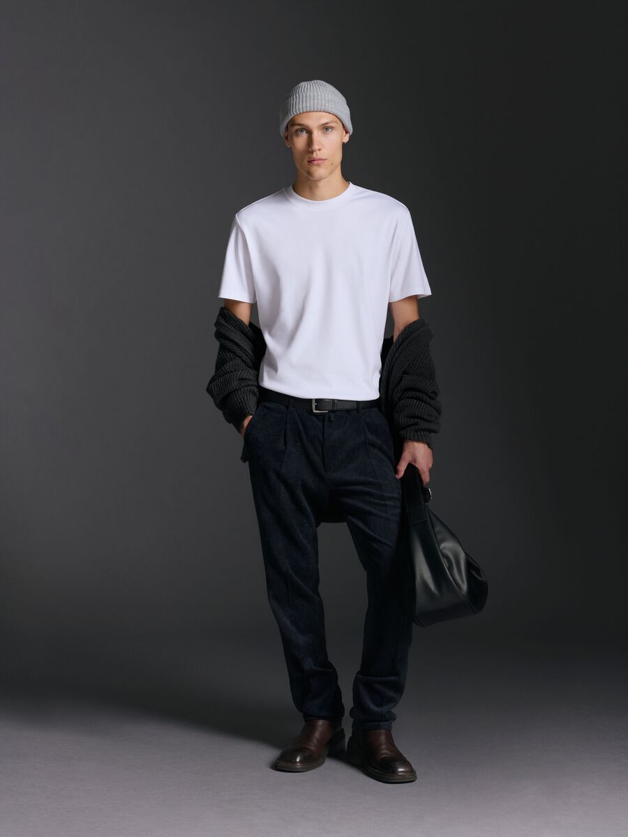 White pure cotton t-shirt relaxed fit_0