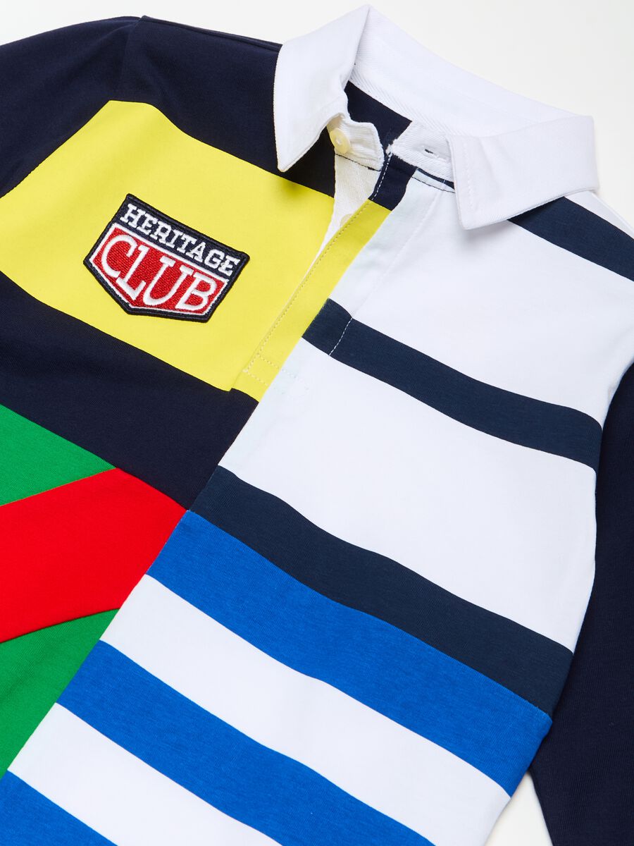 Colourblock polo shirt with patch_5