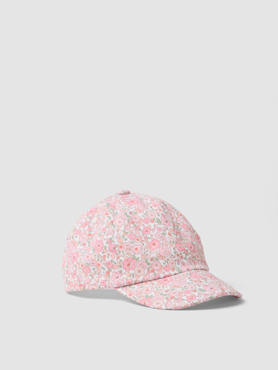 Multicolour pure cotton baseball cap for girls with flowers_0