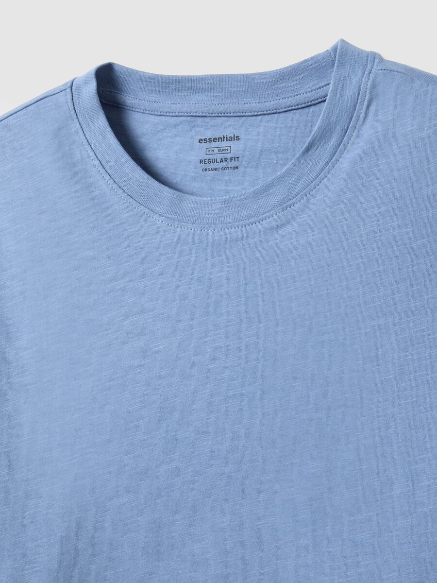 Pure cotton blue regular fit t-shirt_5