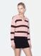 Pink striped viscose-blend polo-collar jumper, regular fit_0