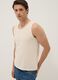 Canotta girocollo beige in puro cotone regular fit_0