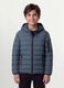 Grey Ultralight padded hooded jacket with zip for boys_0