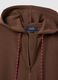 Brown modal blend regular fit hoodie with full zip_5
