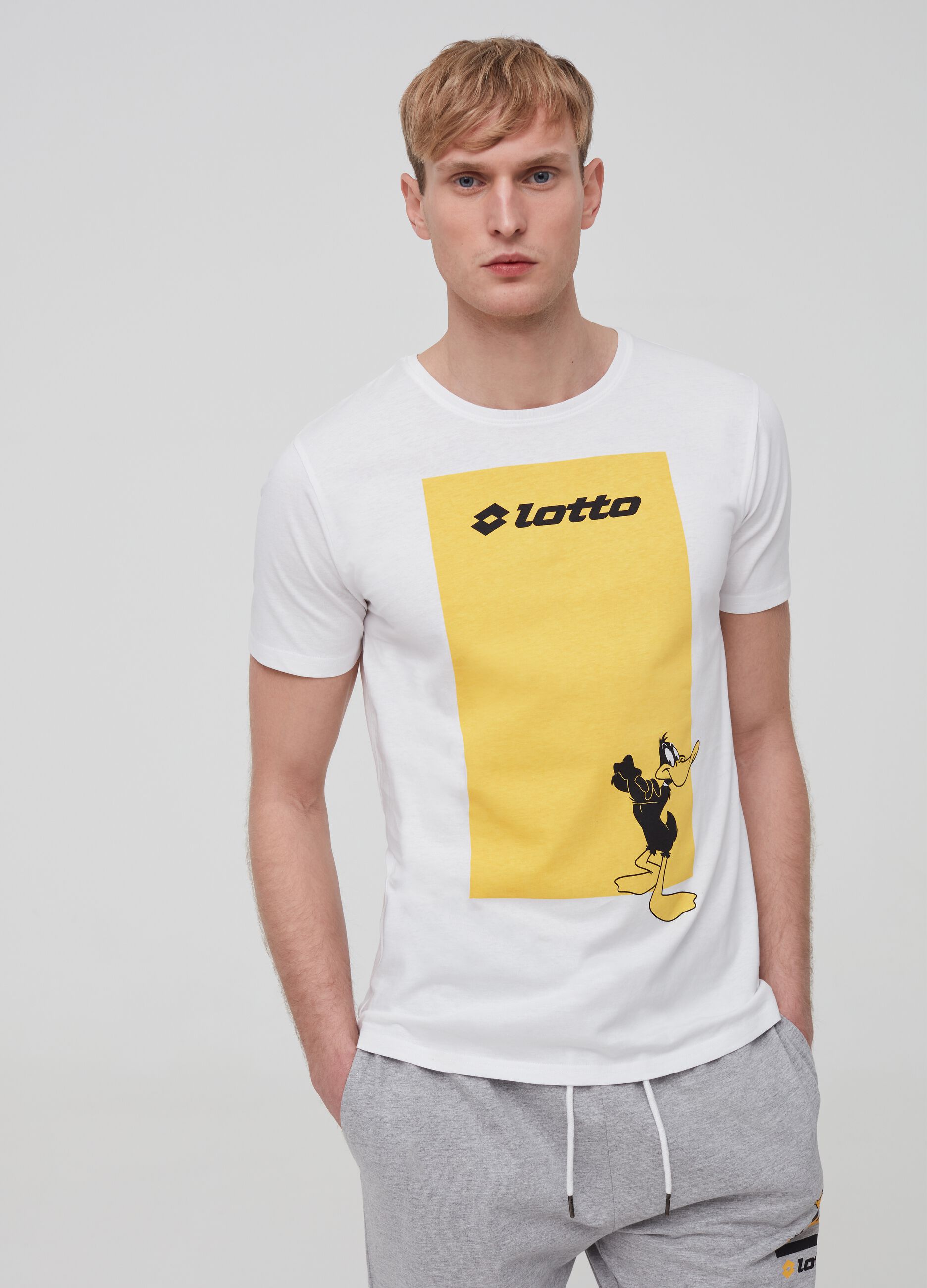 Camiseta de algodón 100% estampado Lotto