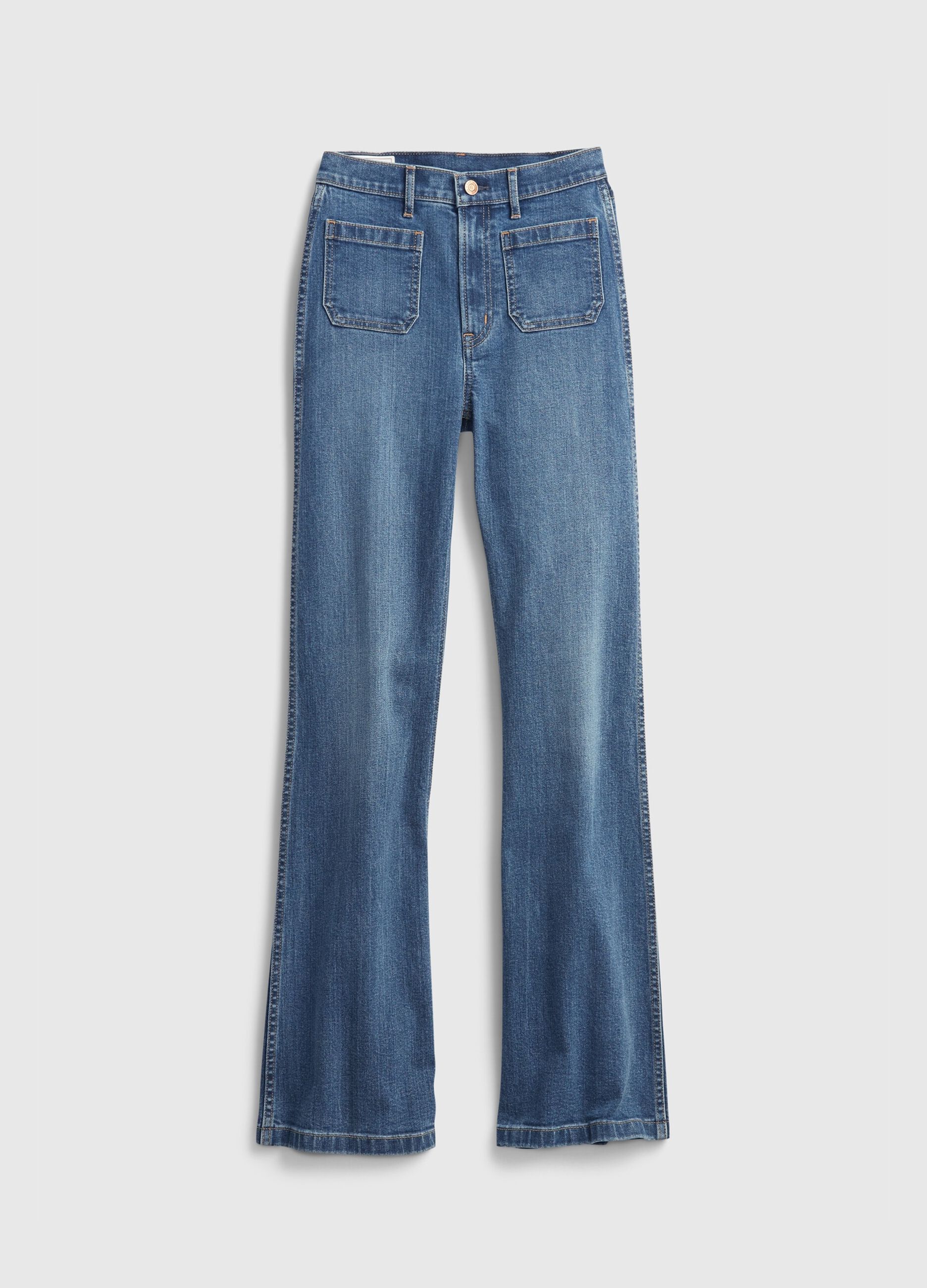 Flare-fit jeans with high-rise waist
