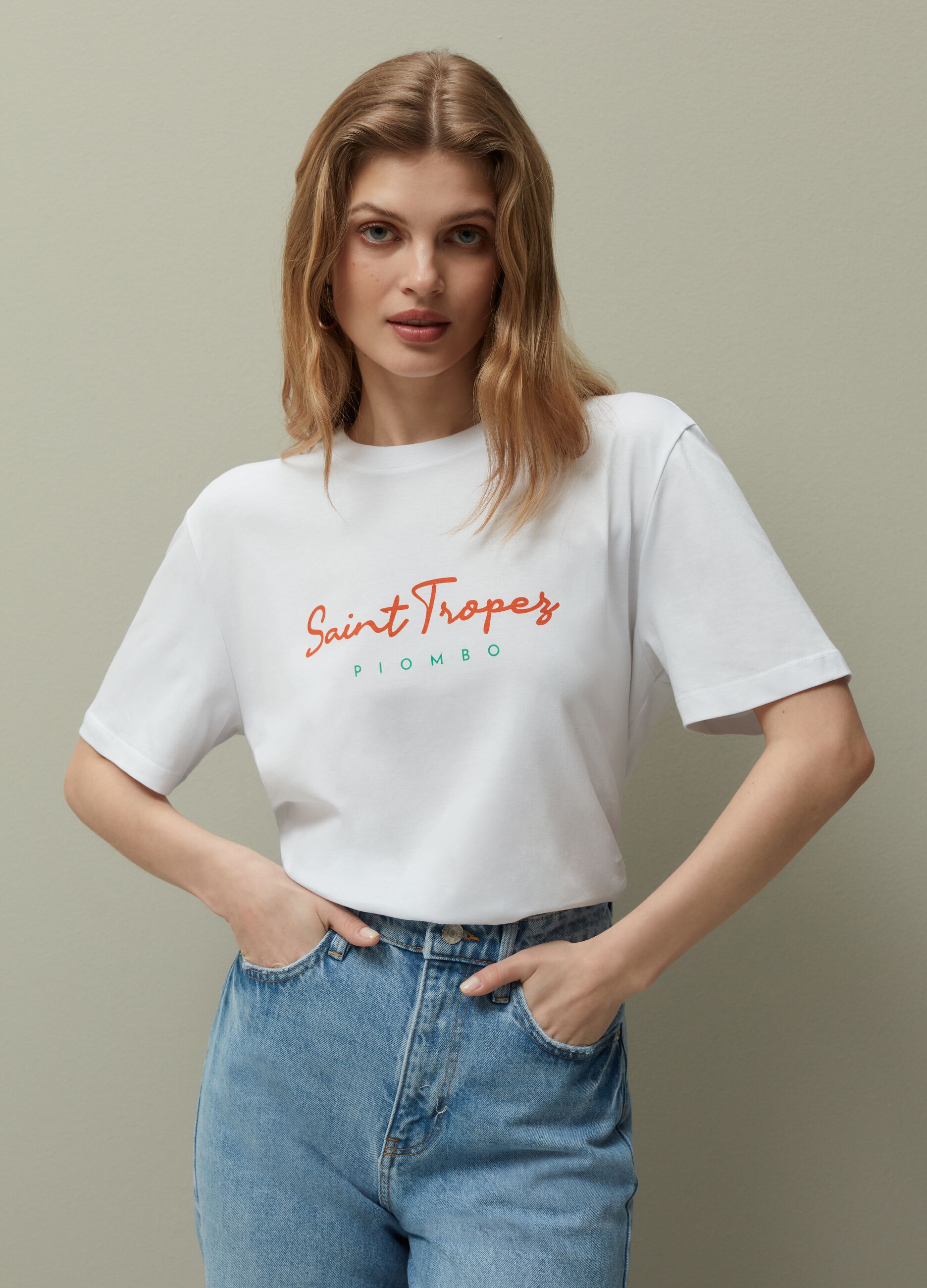 T-shirt with Saint Tropez print_0