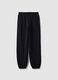 Pantalon jogger noir en m&eacute;lange coton bio et viscose pour fille_3
