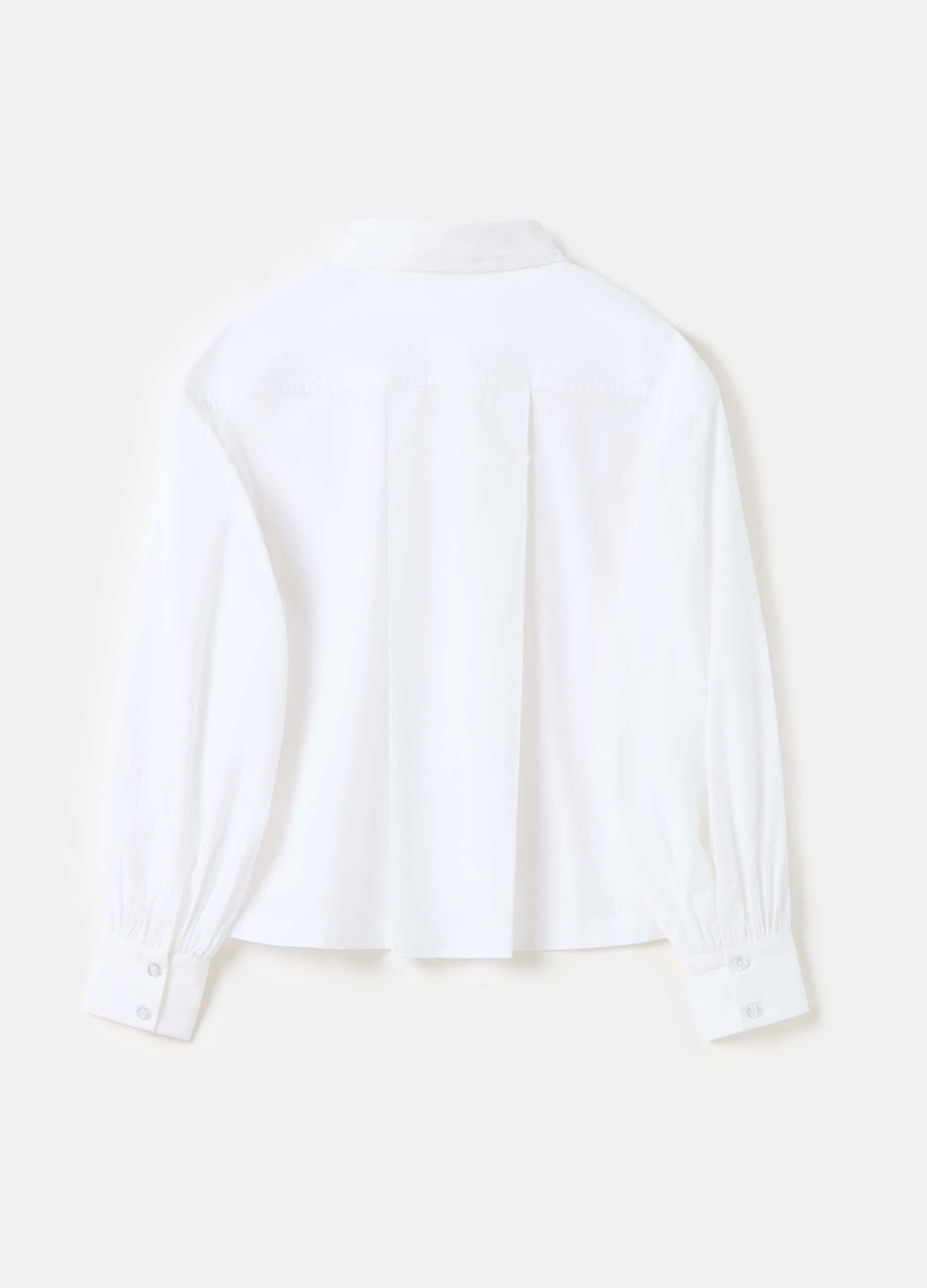 Cotton blouse with puff sleeves