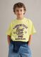 Boys&rsquo; pure cotton yellow oversized T-shirt_0