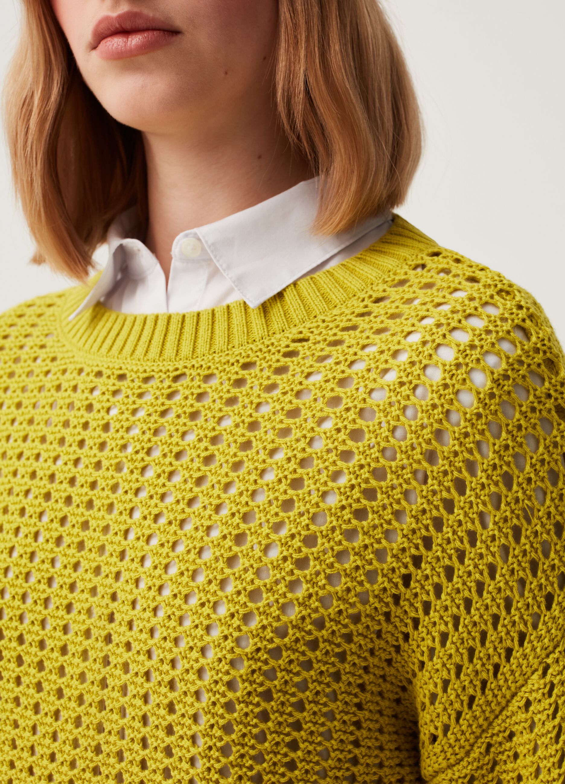Pullover in cotone crochet
