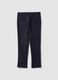 Pantaloni chino blu in cotone e modal elasticizzato_2