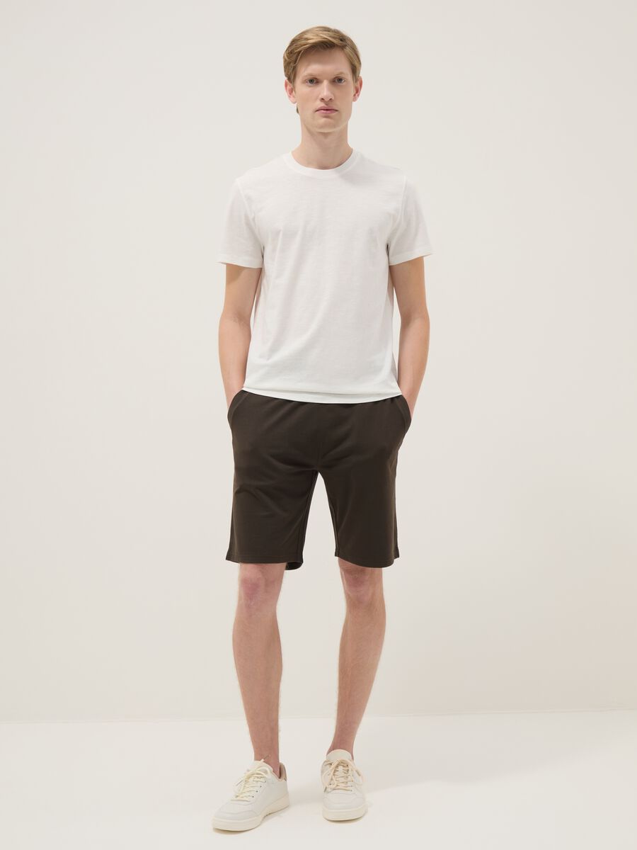 White regular fit short-sleeved pure cotton t-shirt_2
