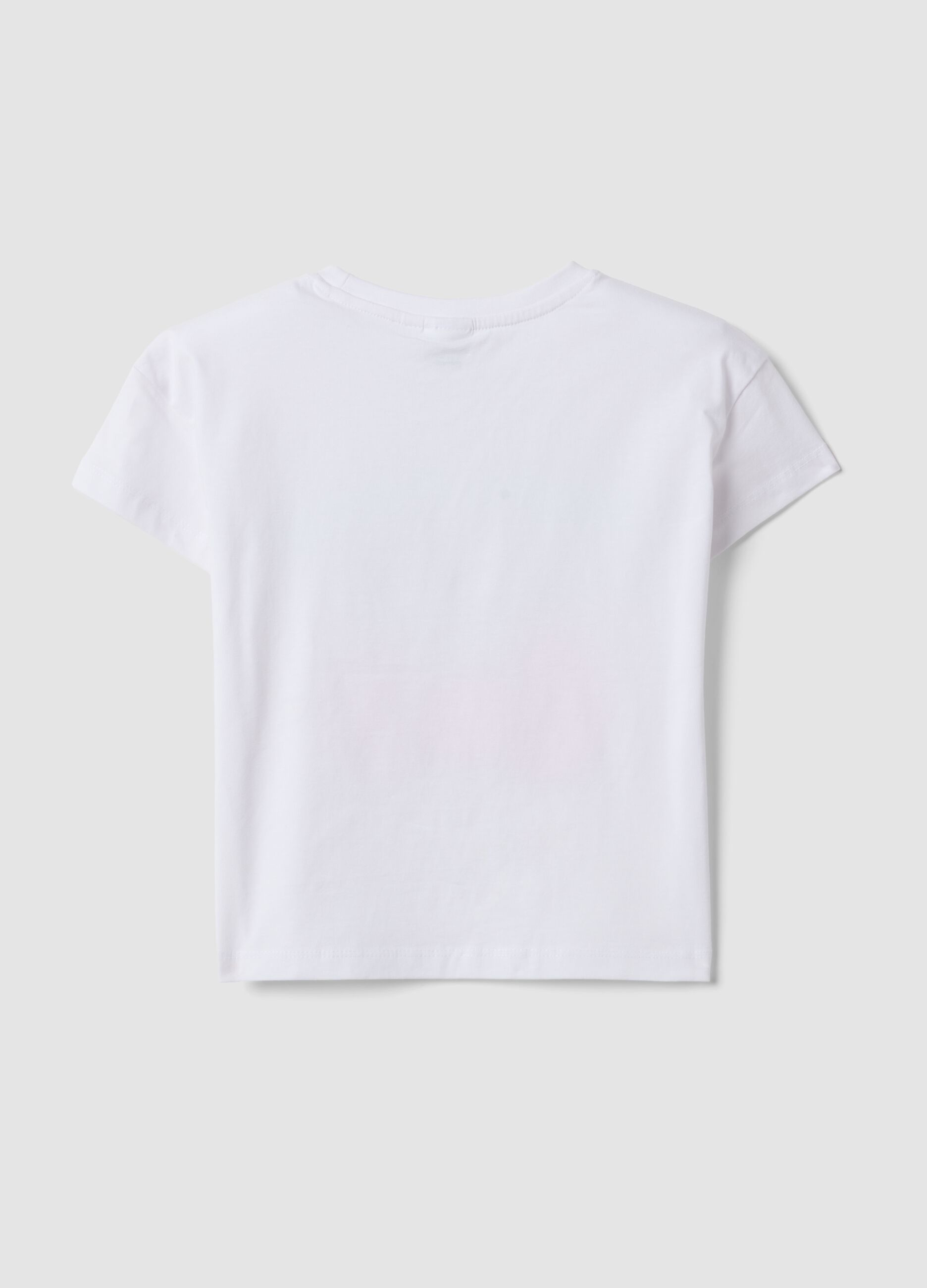 White short-sleeve stretch cotton T-shirt