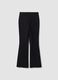 Black flared stretch viscose leggings_6